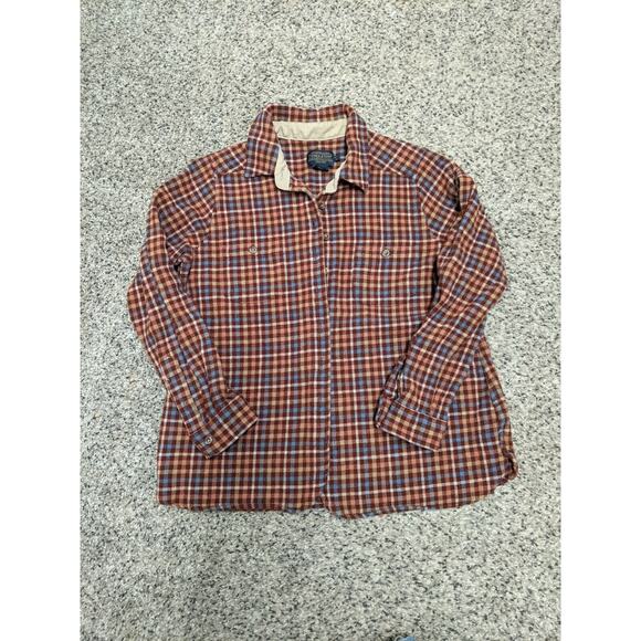 Pendleton Wool Shirt Medium Boy's Red Rust Button Down Long Sleeve Shirt - Picture 1 of 4